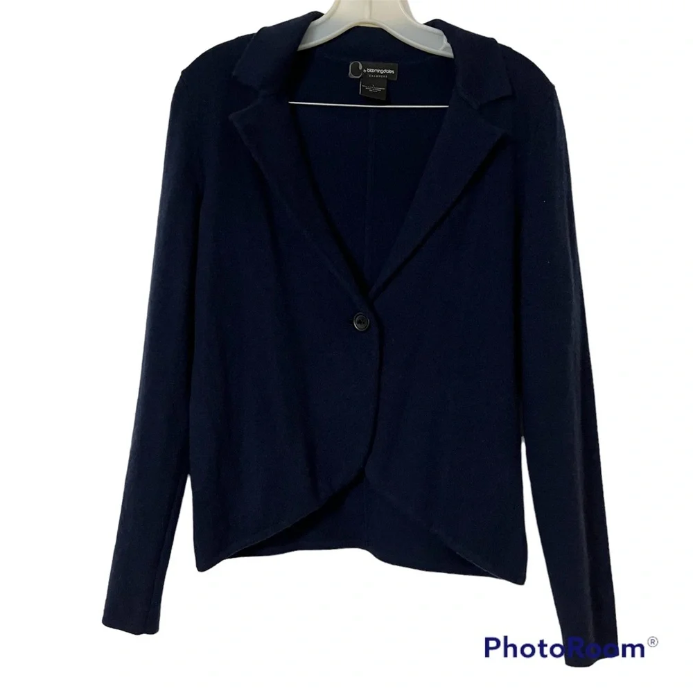 100% Cashmere C By Bloomingdale’s Blue Cardigan Size Small
